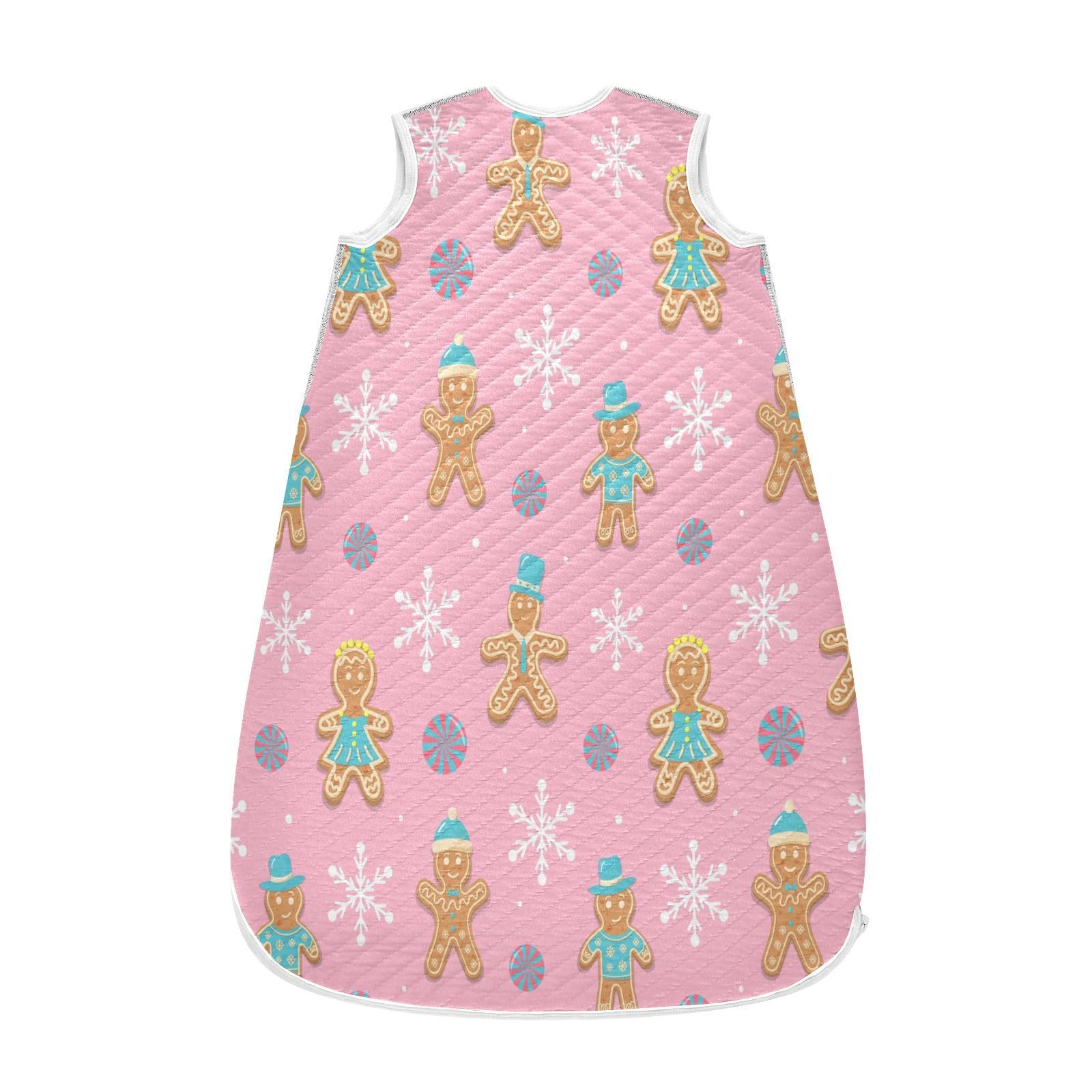 Kigai Christmas Gingerbread Baby Sleep Sack Wearable Blanket Sleeping Bag 2-Way Zipper Soft Swaddle Transition Sack
