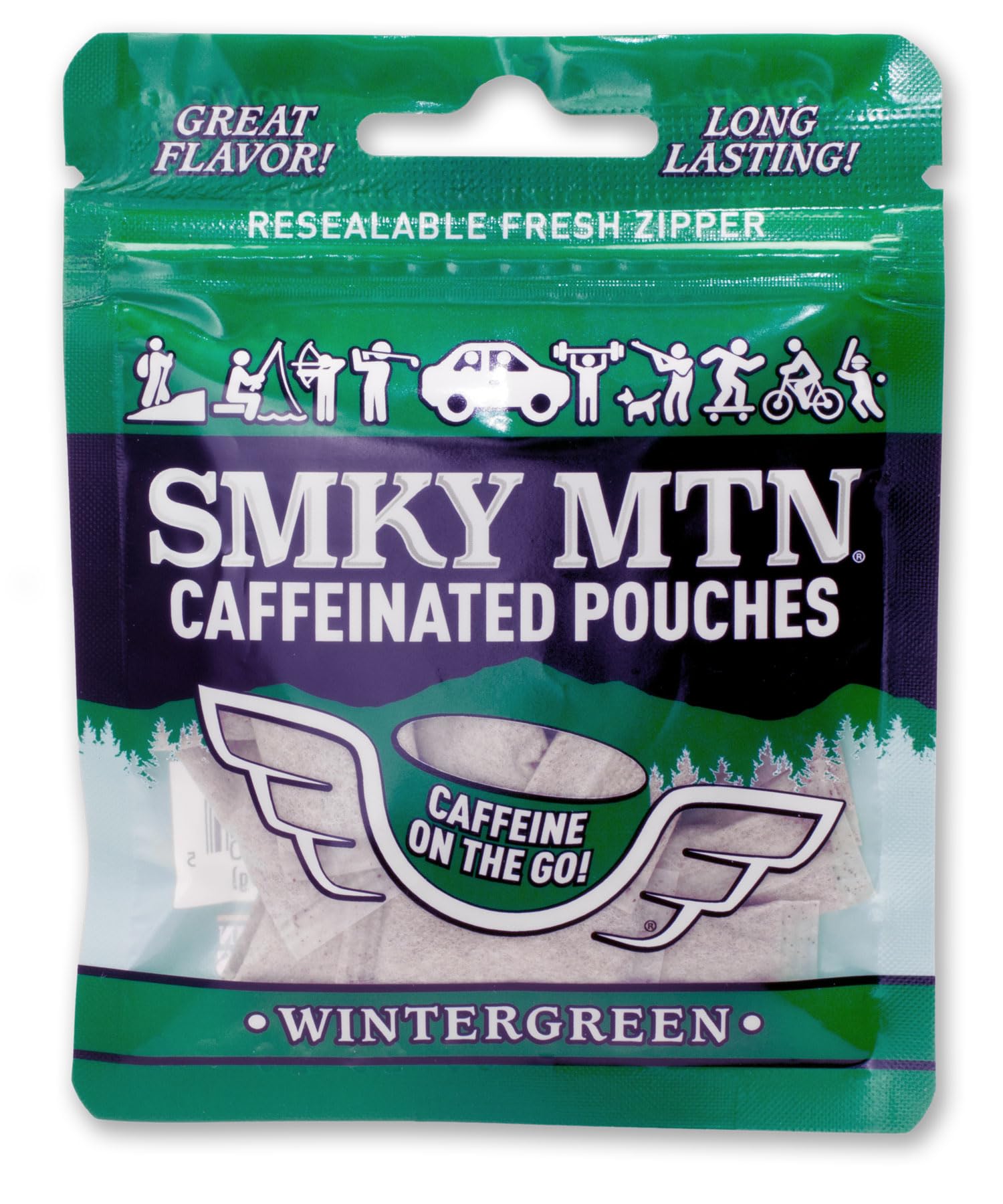 SMOKEY MOUNTAIN Caffeinated Pouch-in-Pouch, Wintergreen, 1 Pack