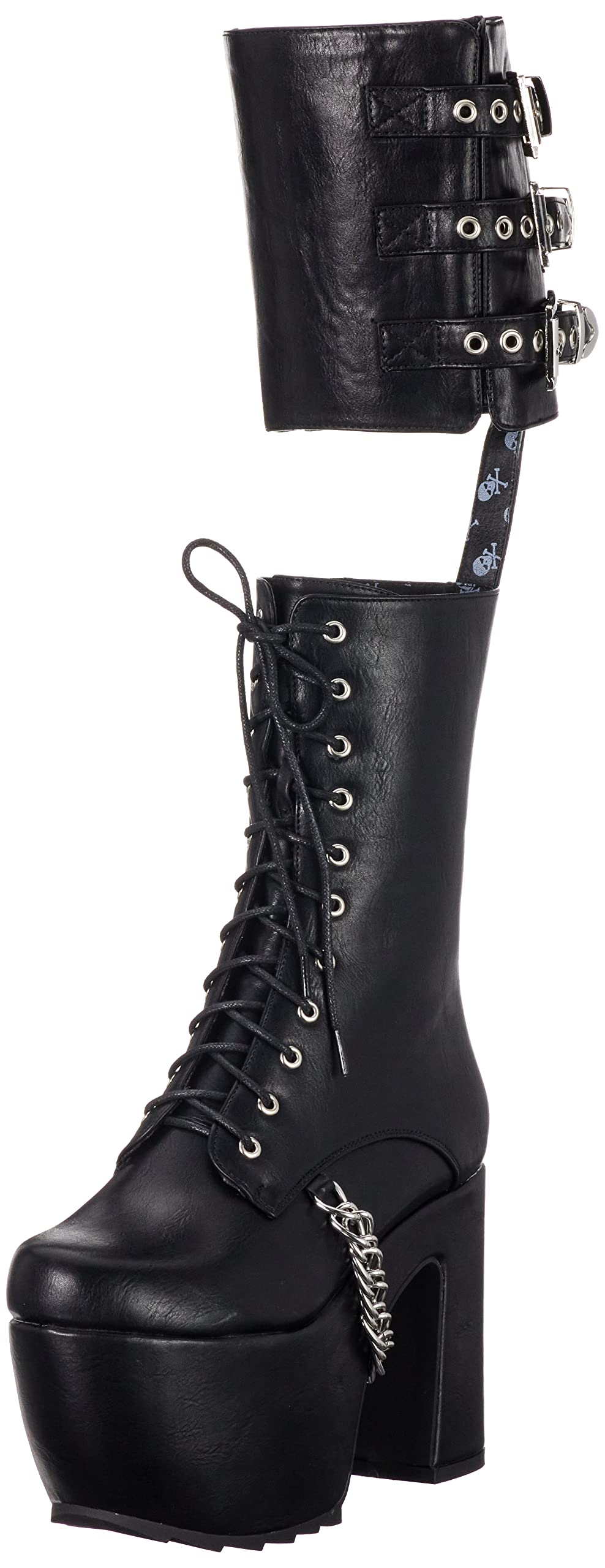 LAMODA Women's Spellbound Knee High Boot, Black Pu, 7.5 UK