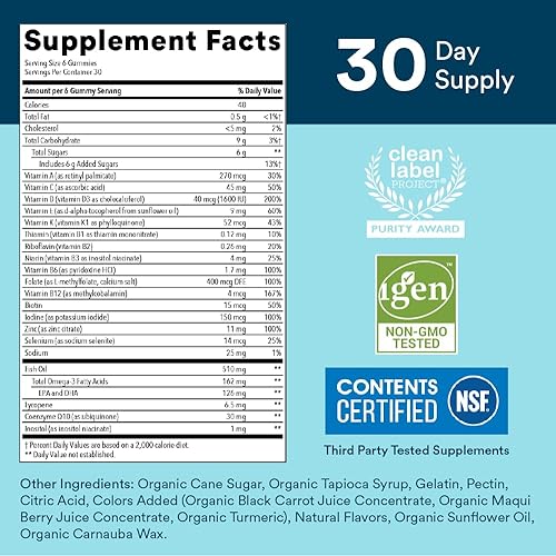 Miniatura 4 de Multivitamínico para hombres y adolescentes gomitas multivitamínicas aceite de pescado Omega 3 (EPADHA)