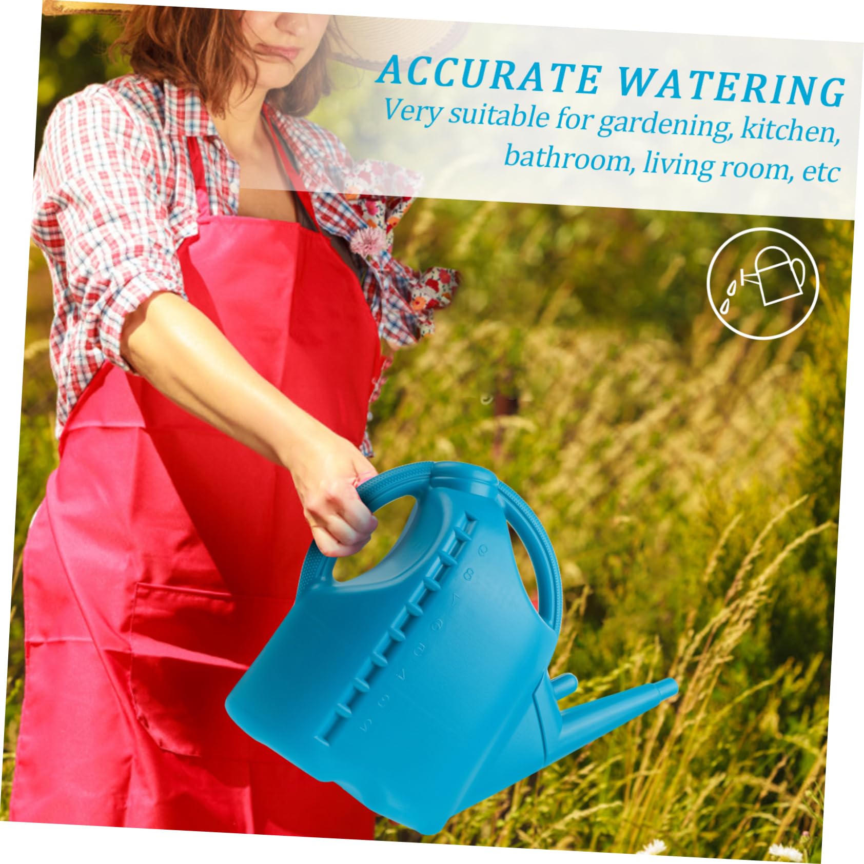 10l Gießkanne aus Kunststoff mit Langem Ausguss für Präzises Gießen | Blau, für Pflanzen und Sukkulenten, Geeignet für Wohnzimmer und Garten