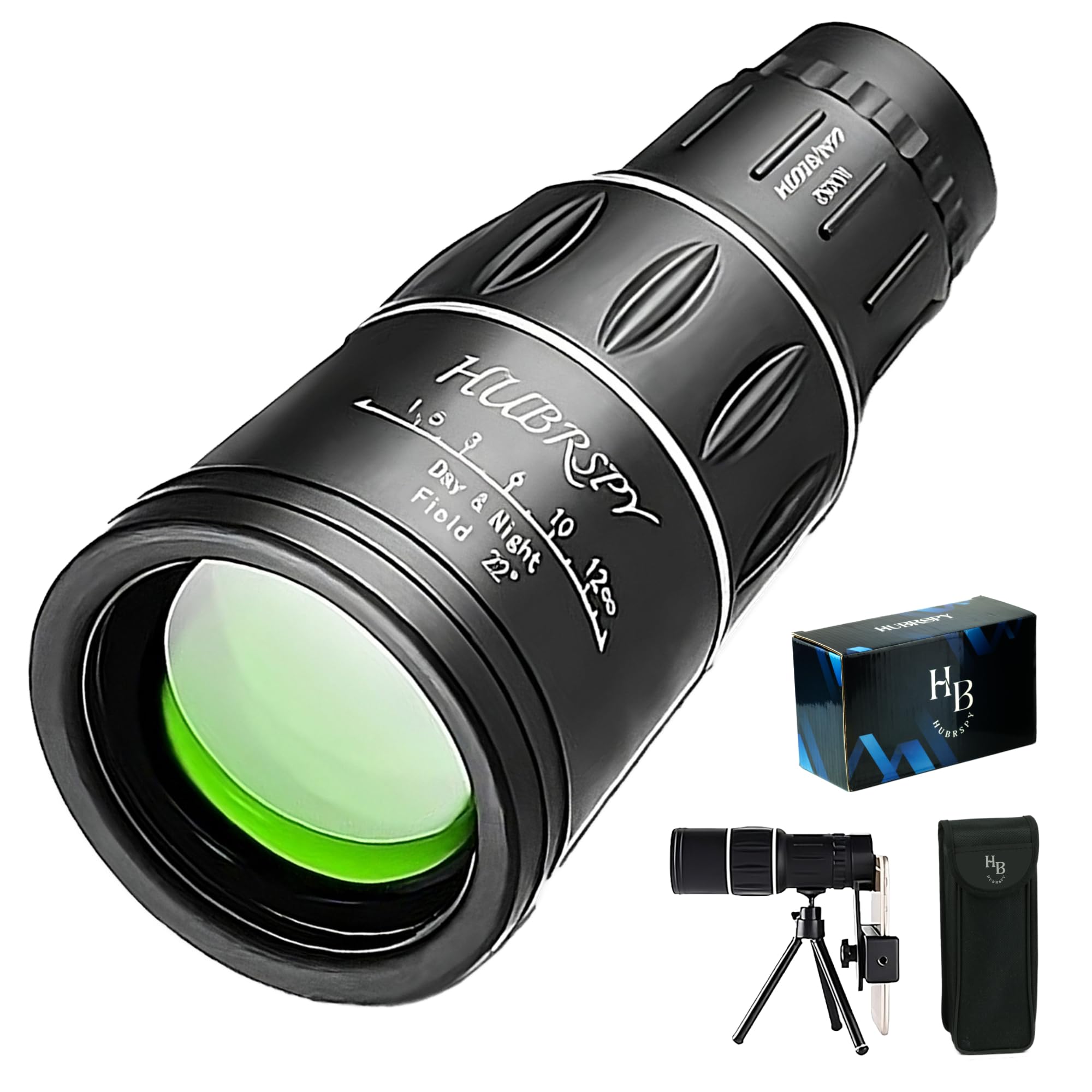 Portable High Power Monocular Compact Telescope for Adults, Smartphone - 16x52 Mini Nextgen Monoscope Pocket Handheld HD Bird Watching Stargazing Skyscope, Kids, Single Binocular by HUBRSPY
