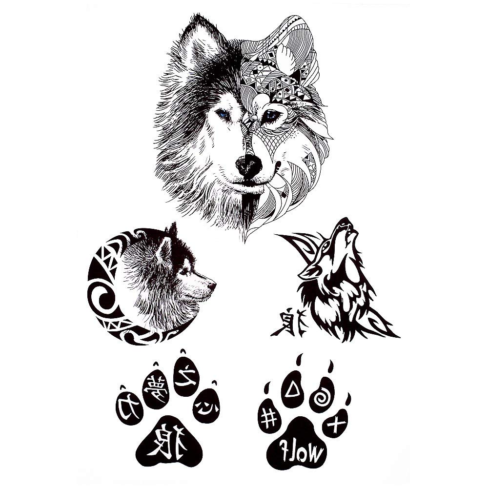 Pata De Lobo Tribal Sencilla Etiqueta Engomada Del Coche De Pata Del