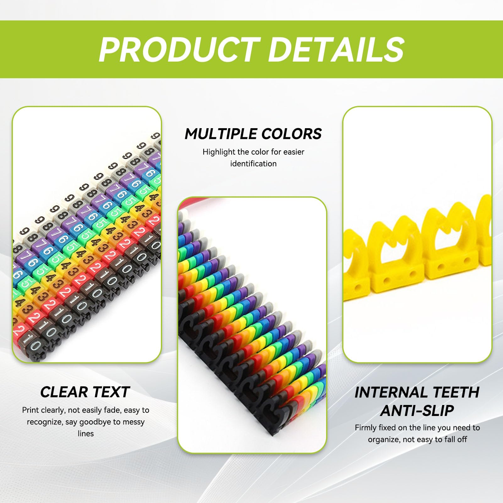 Étiquettes Numériques Colorées Pour Câbles – Lot De 150 Pièces – Marqueurs Clipsables En Plastique, Identification Rapide Des Fils électriques