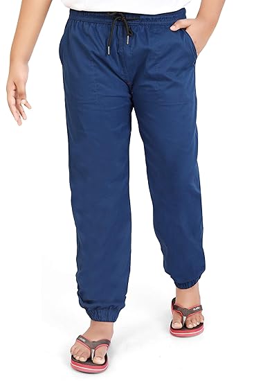 UNOseven Boys Cotton Tapered fit Jogger Fashion Pants Ink Blue for 10-16 Years