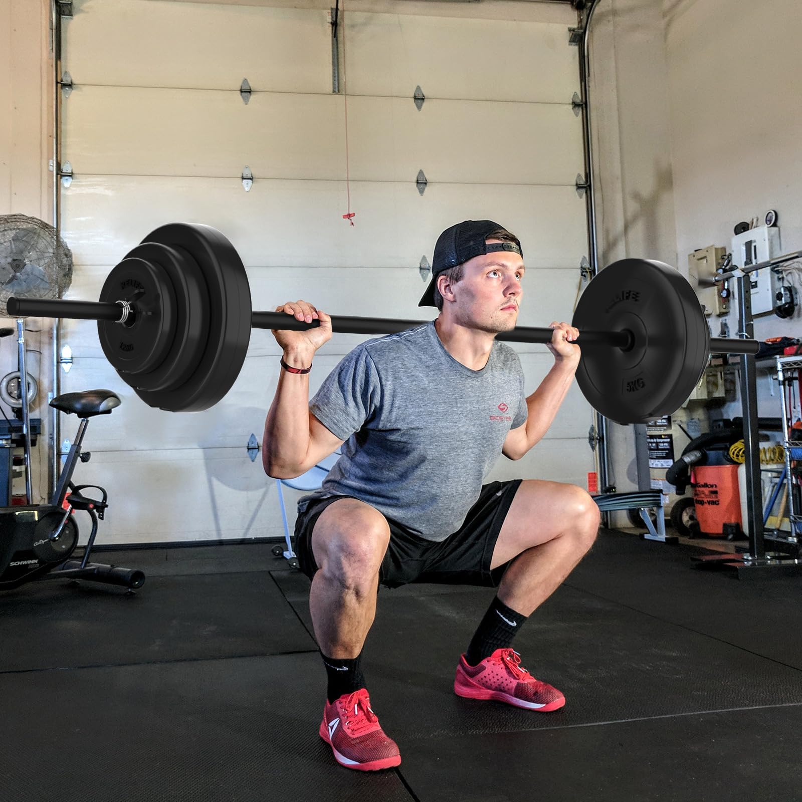 RELIFE REBUILD YOUR LIFE Barre Poids Haltères Disques Réglables Musculation haltérophilie Olympic Barbell Set Complet Gym
