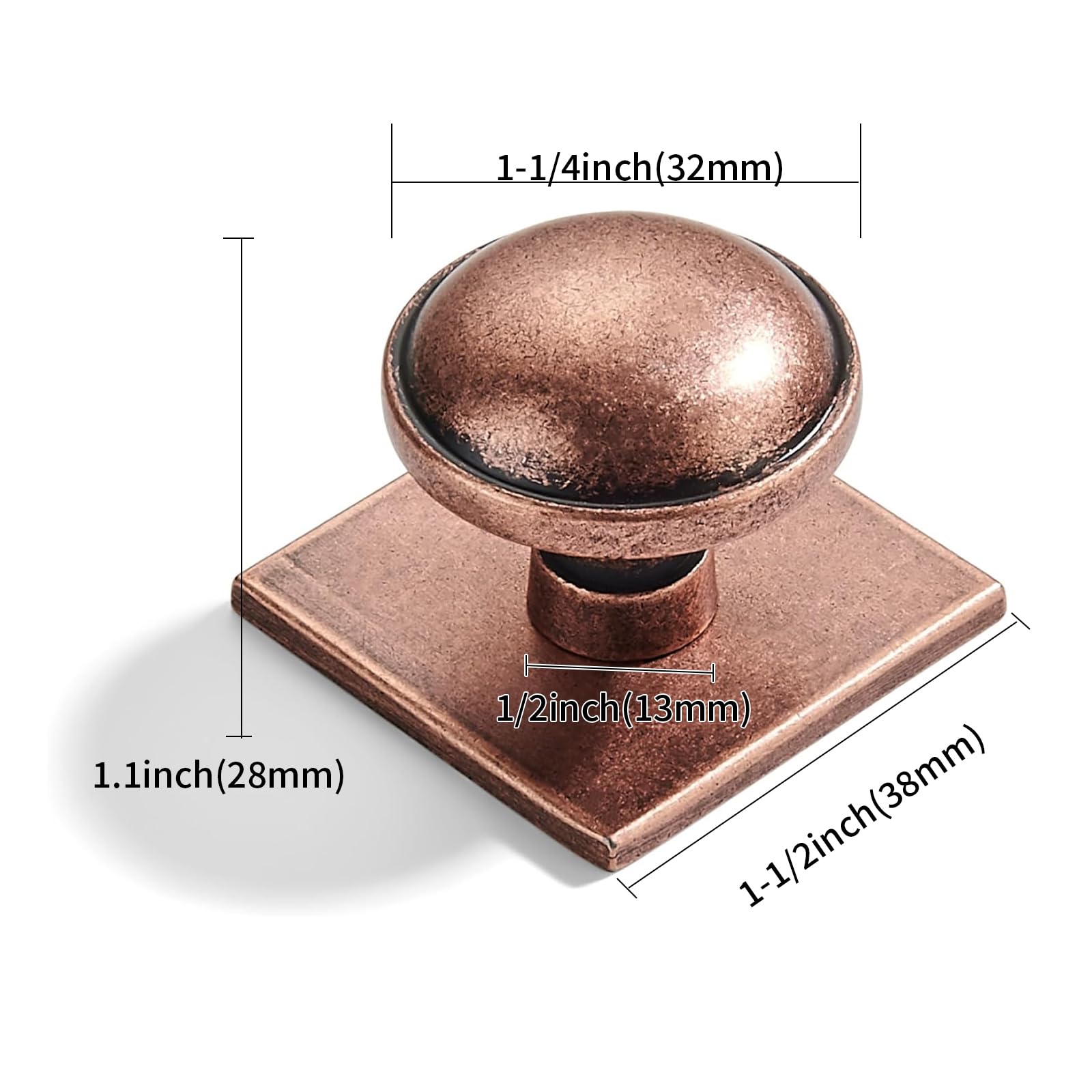 KHTUMEWARE-270+323 Round Knob, Antique Copper, 2-Pack in Antique Copper — KHTUMEWARE