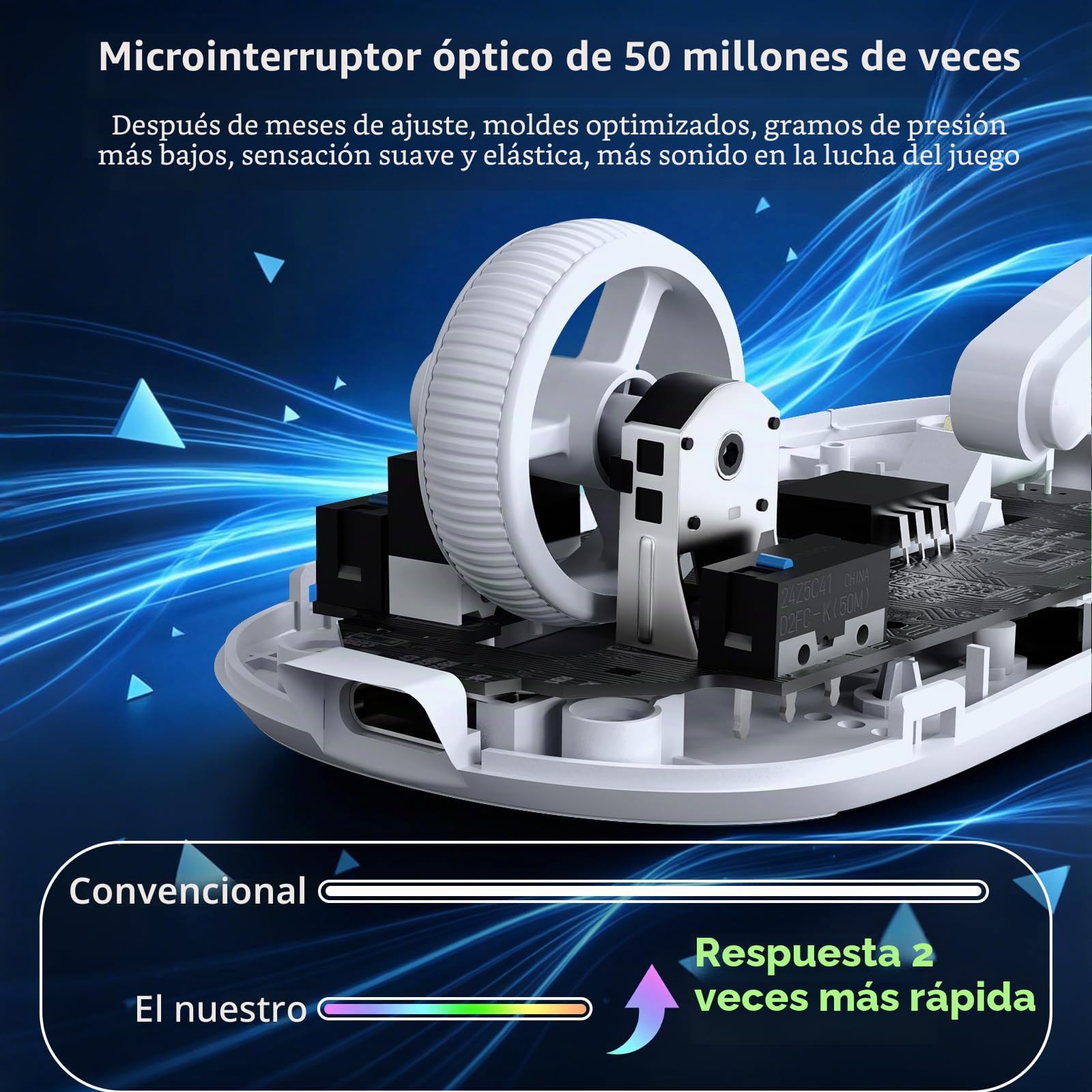 A.JAZZ x Magic-Refiner R1 Ratón Gaming con Base de Carga magnética, Sensor PixArt PAW3311, BT/2,4G Inalámbrico/Cableado con Pantalla, ratón 25000 dpi para Oficina y Jugadores,Blanco