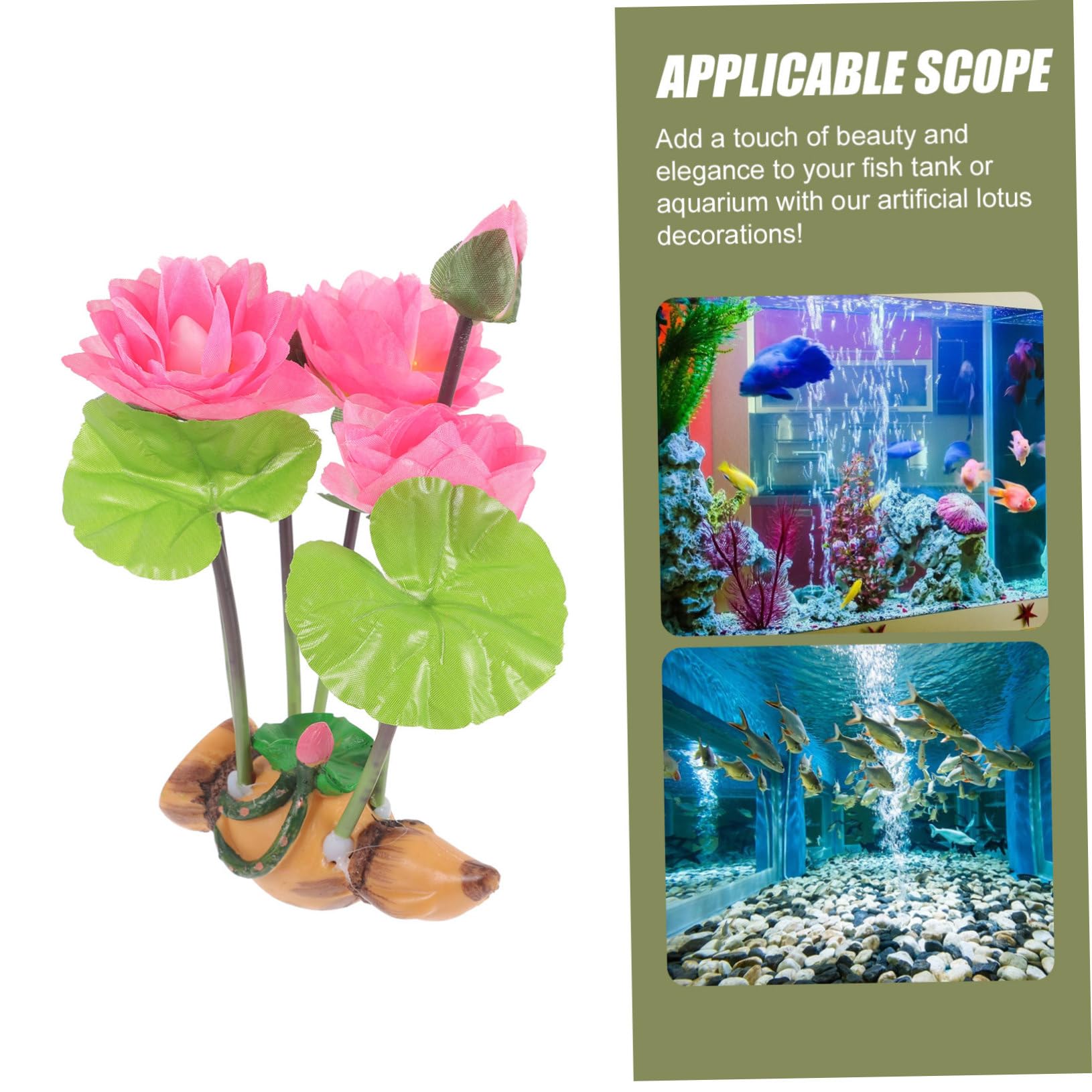 ULTECHNOVO 4 Pezzi Decorazioni Per Acquari Loto Artificiale Dell'acquario Arredamento Dell'acquario Ornamento Del Paesaggio Dell'acquario Decor Del Serbatoio Di Pesce Resina