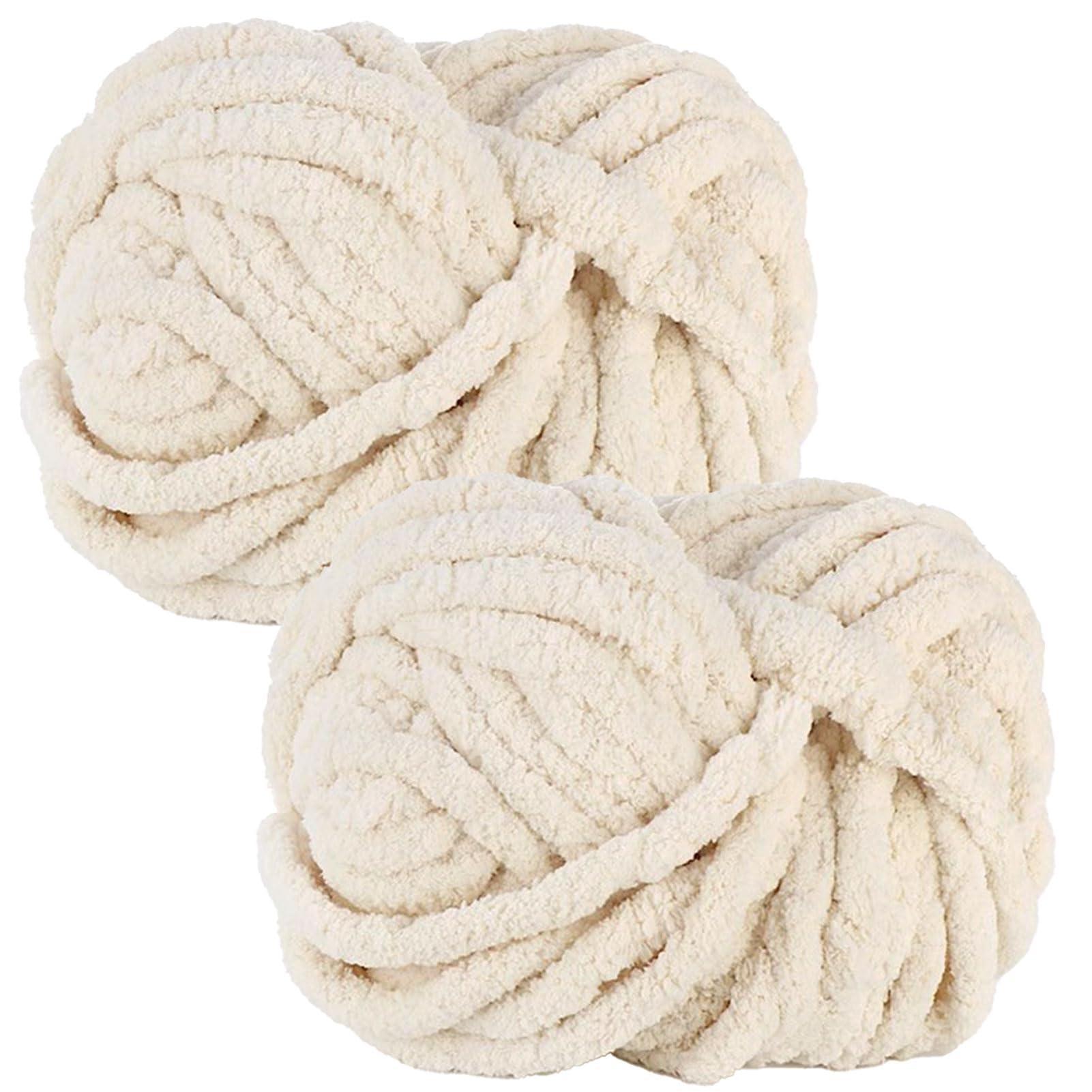 circa 500 g (2 x 250 g) di filato di ciniglia per lavorare a maglia all'uncinetto, filato a maglia grossa, accessorio per lavori fai da te, coperte spesse, cuscini decorativi per animali