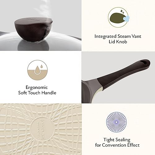 Miniatura 3 de Neoflam Calentador de mantequilla de 1.9 cuartos de galón para hervir leche, olla de fusión, revestimiento antiadherente de cerámica saludable