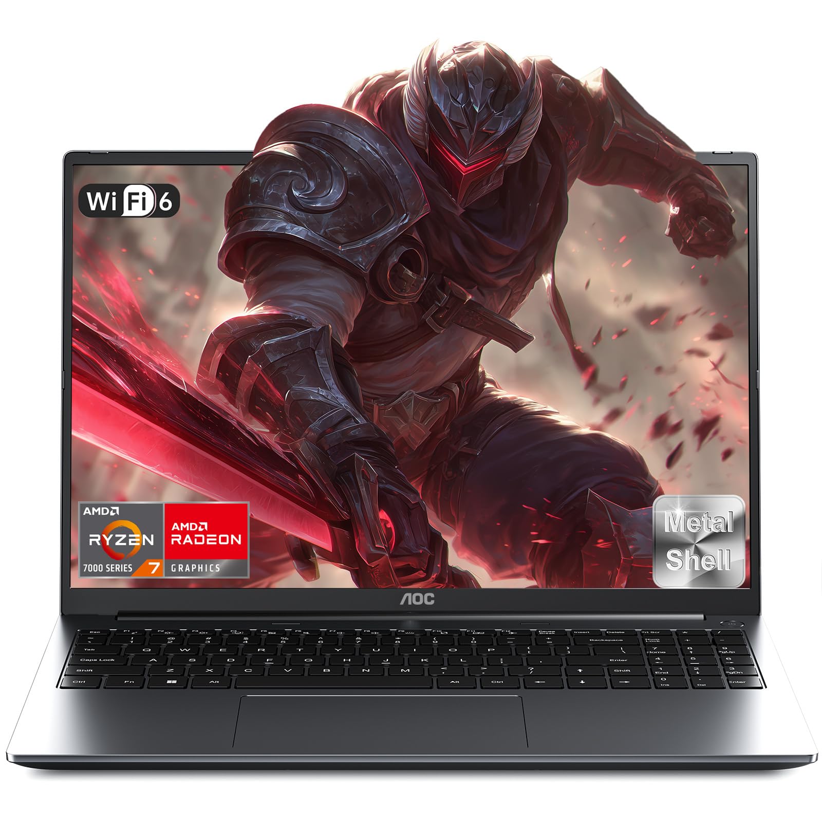 AOC Ordinateur Portable Gaming 16 Pouces AMD Ryzen 7 7735HS 8 Cœurs DDR5 4800MHz 16Go RAM 512Go SSD WiFi 6 BT5.2