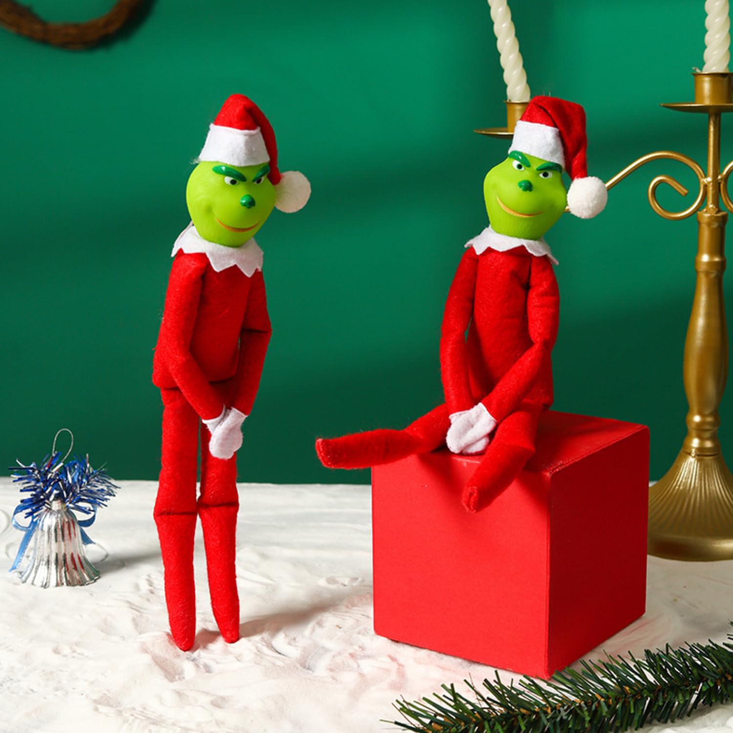 RmKbe Merry Christmas Stuffed Doll Green Monster Doll Christmas Stuffed Plush Toy Christmas Tree Dolls Christmas Elf Ornament for Boys and Girls (Green) - Image 3