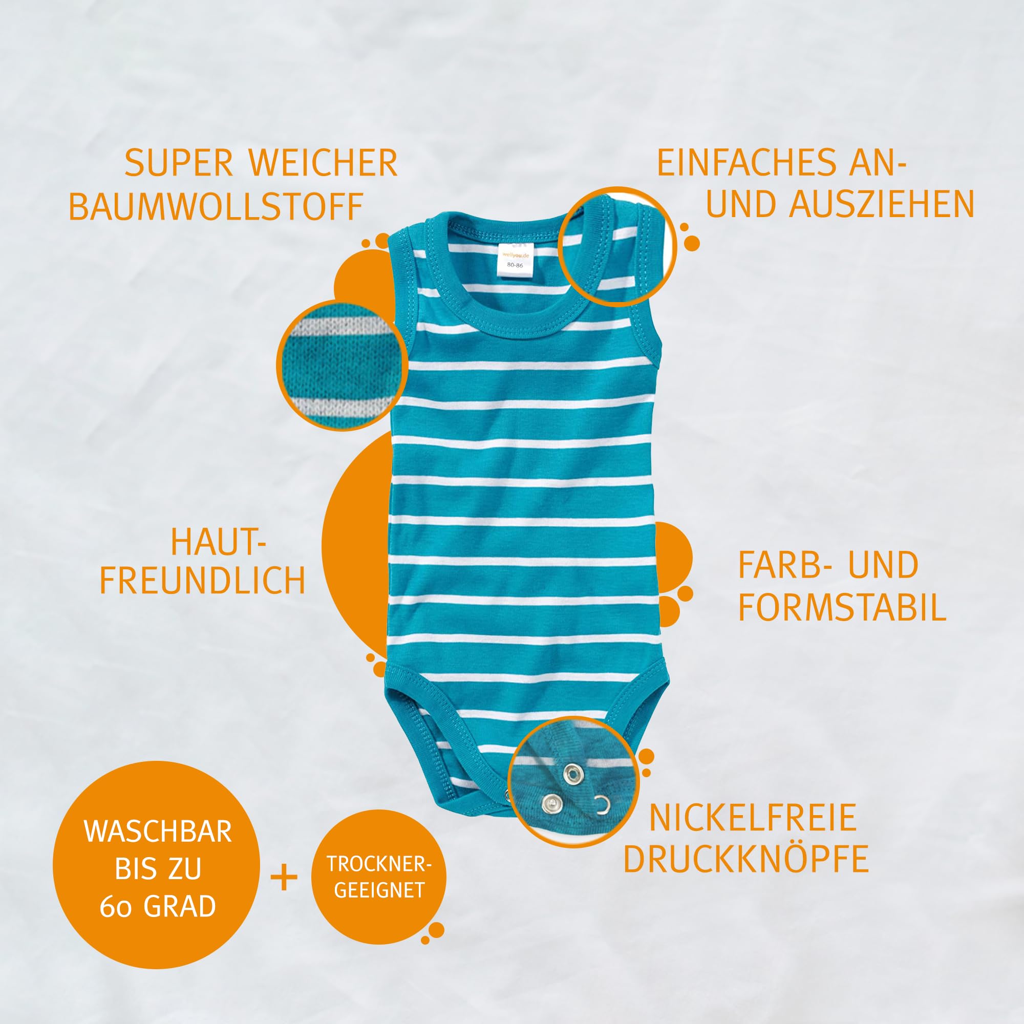 wellyou Body Ohnearm, Kinder Body in großen Größen für Jungen und Mädchen Kinderbody für Kinder & Erwachsene in Größe 140-182 – Bodys in verschiedenen Farben - Made in EU