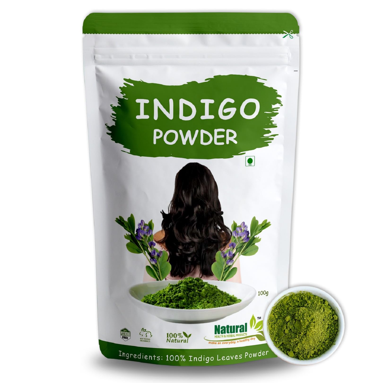 Natural Health & Herbal Products Indigo Powder for Hair | 100% Natural Black Dye | Ayurvedic Herbal Treatment for Hair | Safe Alternative to Chemical Dyes | Gentle Gray Hair Coverage - 100g-picture-29