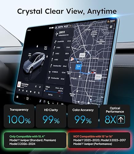 Vista 2 de Wigoo Protector de pantalla Tesla HD para el nuevo modelo Y Juniper y Model 3 (2024 ~ 2025) [sin huellas dactilares y HD transparente], modelo 3
