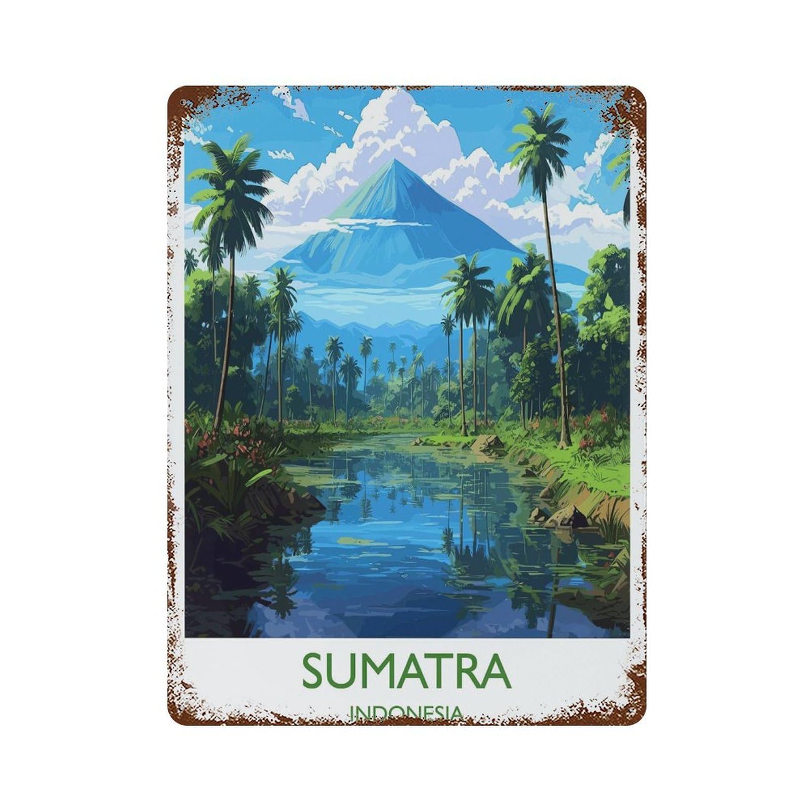 xiaoxiaoshen Sumatra Travel of Indonesia Gift Wall Decor Art Metal Tin Poster Modern Home Decor Art Home Bar Shop Decorations Vintage Sign 40x30cm