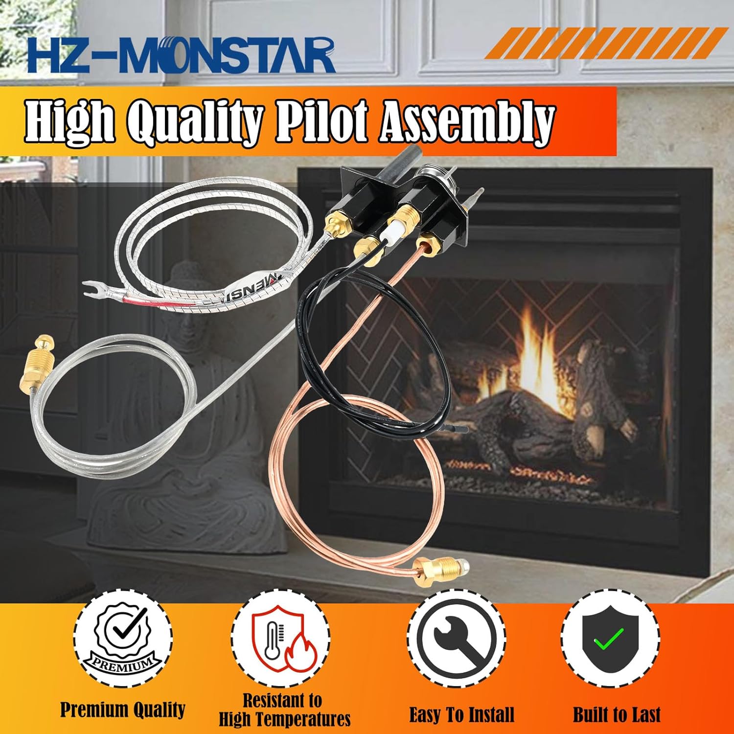 69L18 Pilot Assembly for LP, 108084-03 Propane Gas Fireplace Pilot Assembly Replacement for Lennox Elite, Merit, IHP, Superior, Astria Fireplaces and Inserts Replace 69L1801, J4118, 902162