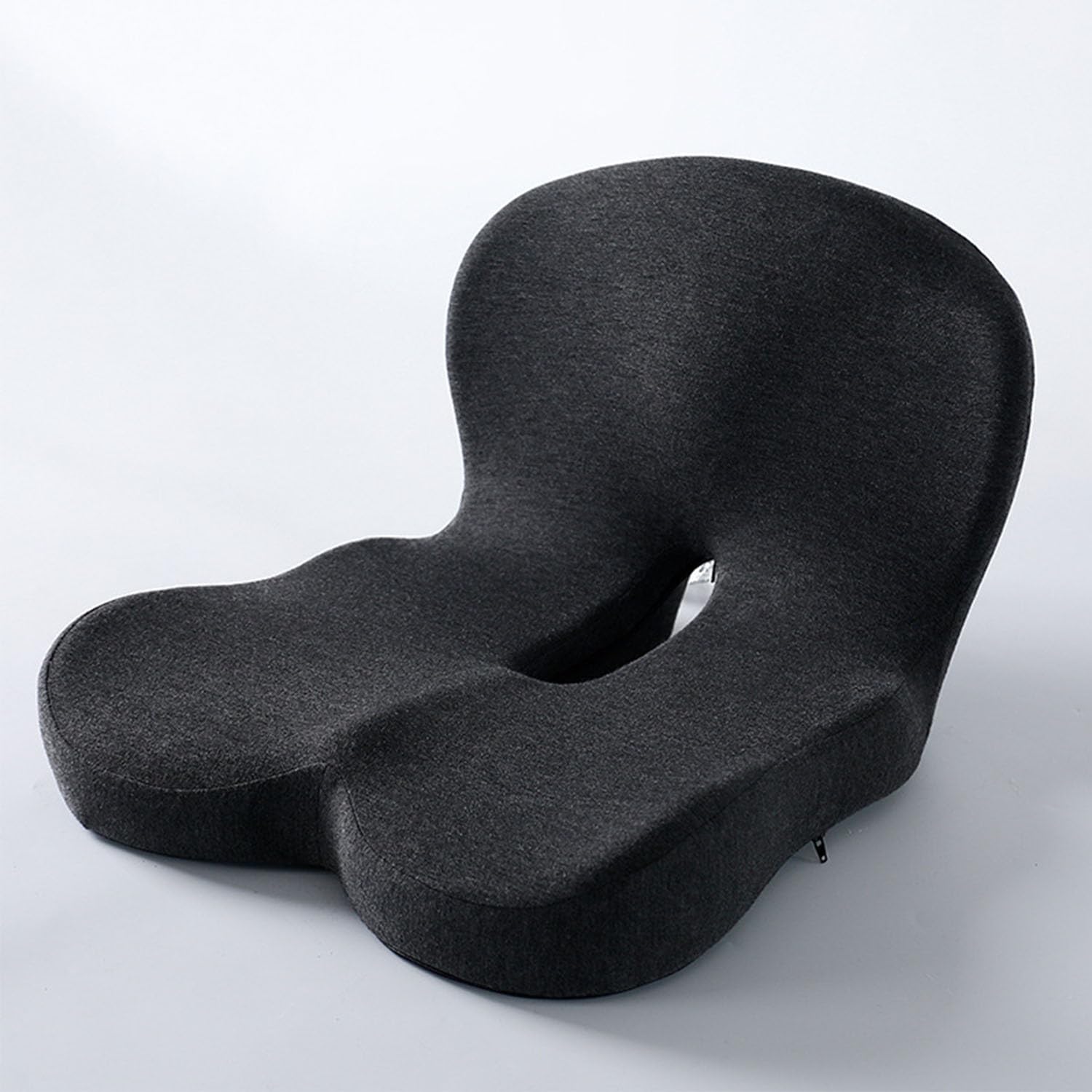 Cuscino per seduta in memory foam, design antiscivolo, per auto, ufficio, sedia a rotelle e casa, comfort per tutto il giorno e sollievo dal dolore (grigio scuro)