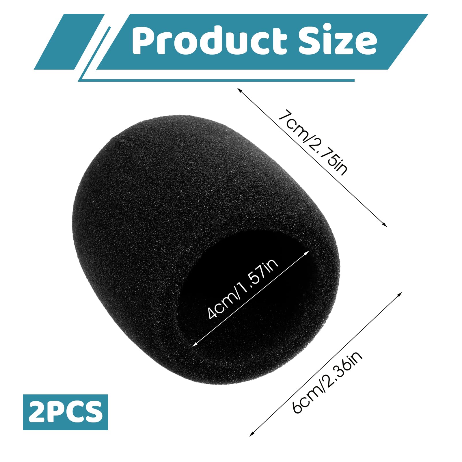 Microphone Cover, 2PCS Foam Mic Covers Black Microphone Windscreen Pop Filter Covers Microphones Accessories for Most Standard Handheld Microphones