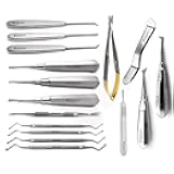 Dental Tooth Extraction Instruments Root Elevators Lucas Curettes Forceps Needle Holders Scaplel Set of Oral Surgery Setup for Dental Clinics by INSTUMAX