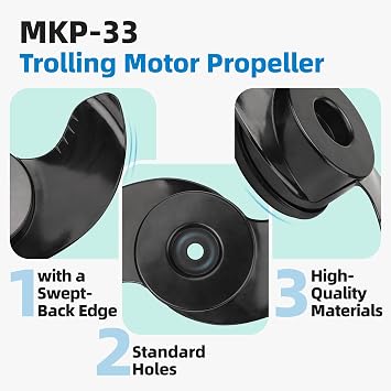 MKP-33 Prop Fits for Minn Kota Trolling Motor, Compatible 4 Motor Diameter