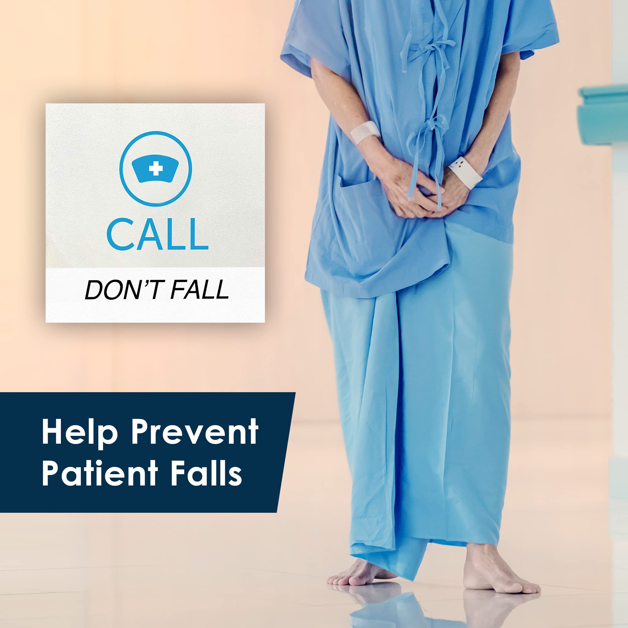 Ceiling Scenes - 'Call Don't Fall' Healthcare Facility Safety Acoustic Ceiling Tile - Red