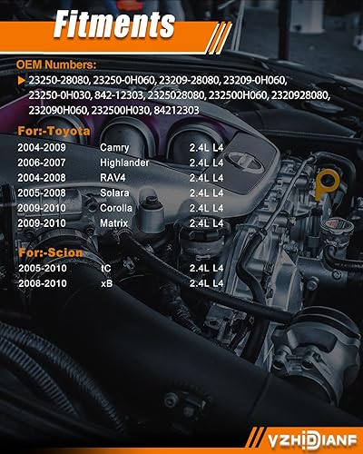 Miniatura 2 de Inyectores de combustible 23250-28080 de 2.4L se adapta a Toyota Camry Highlander para RAV4 Solara Corolla Matrix 2004-2010, para-Scion tC 2005-2010
