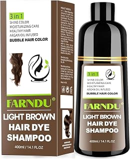 Hellbraun Haarfarbe Shampoo, Haarfärbeshampoo 3 in 1 Hair Dye Shampoo | 6 Pflanzliche Inhaltsstoffe ...