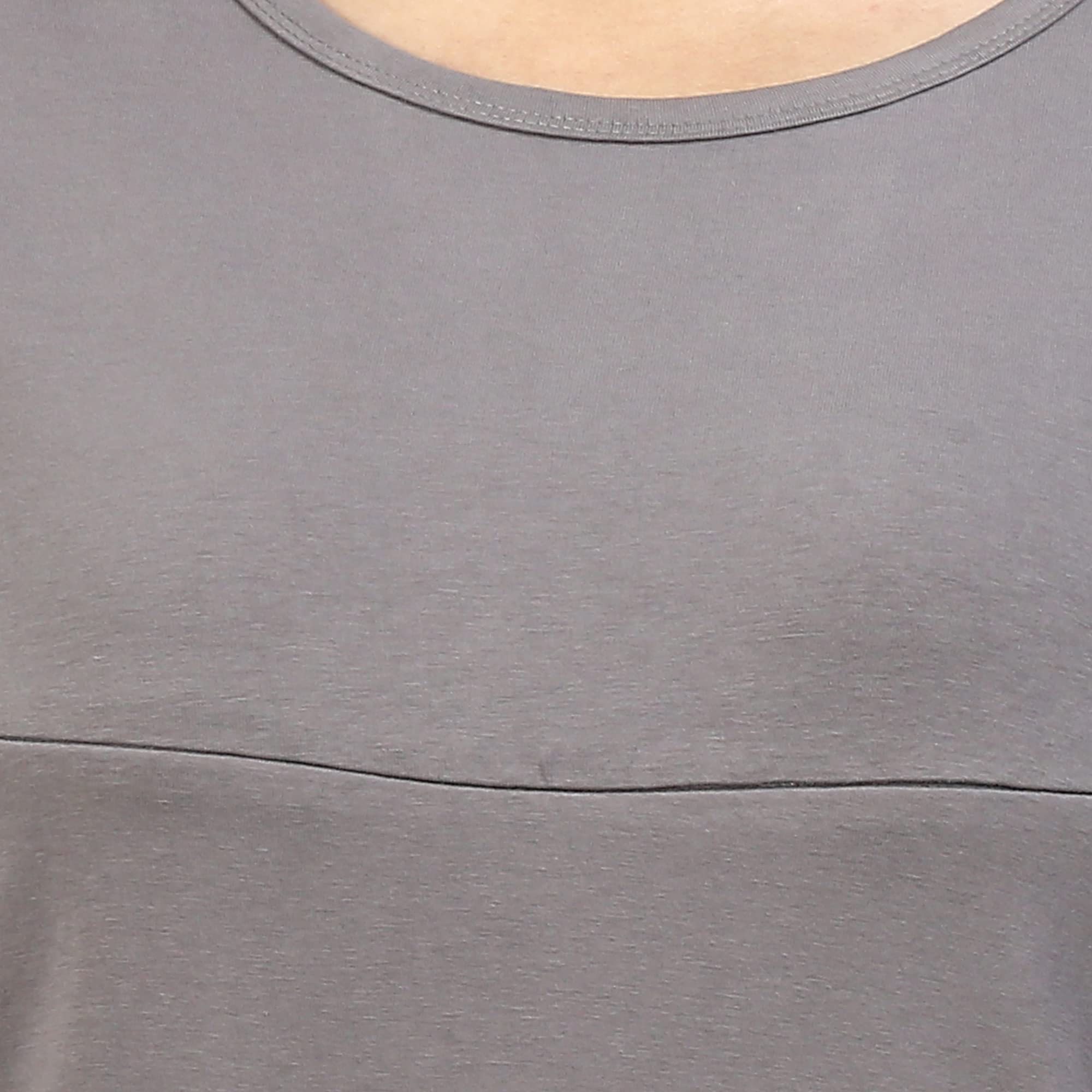 Sillyboom Premium Cotton Solid Women's Pregnancy Maternity Feeding T-Shirt, Nursing Top Tee Round Neck Half Sleeves T-Shirt for Pregnant Women (Steel Grey, XL) 4