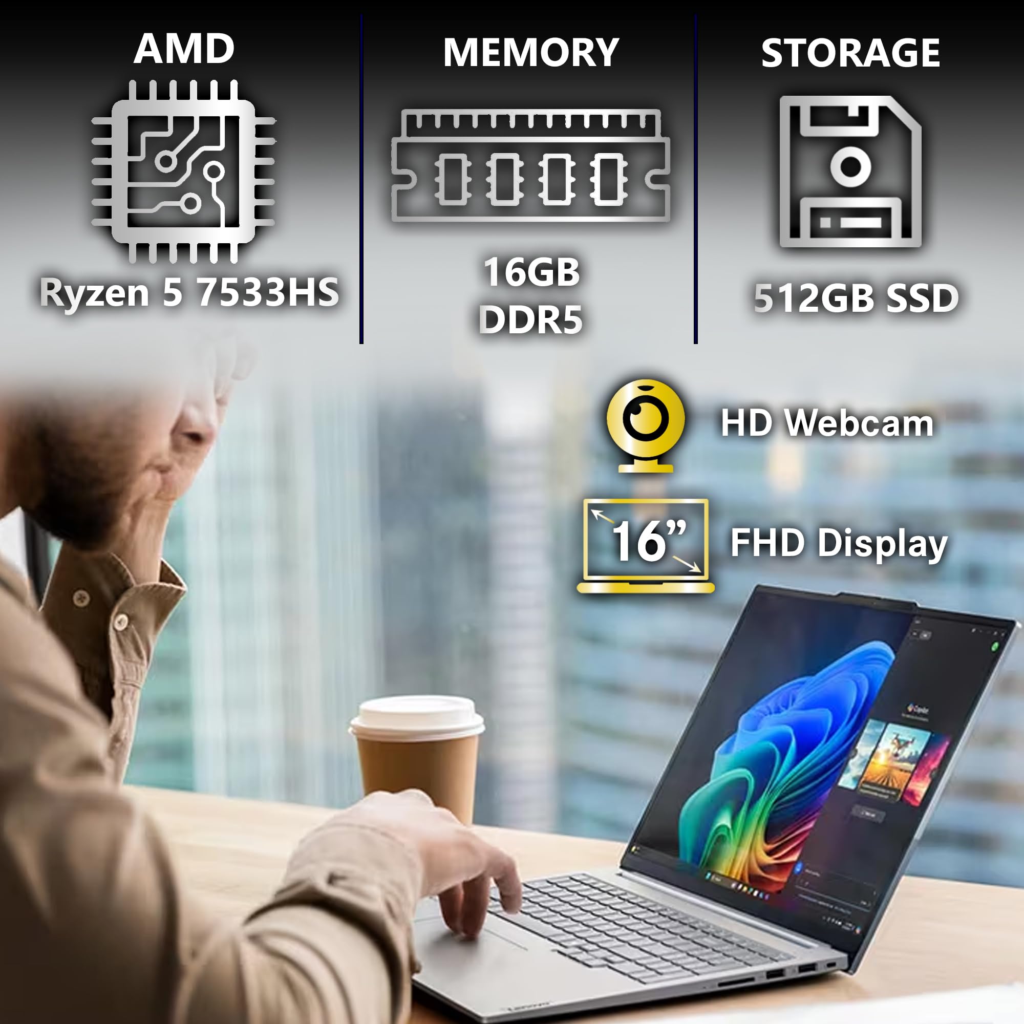 Amazon.com: Lenovo ThinkBook 16 G7 Business Laptop, 16” FHD+