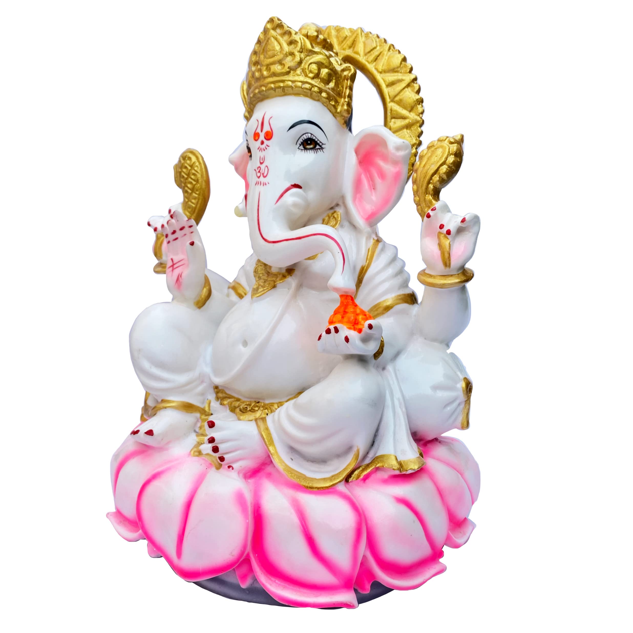 KRISHNAGALLERY1 Marble Dust White Ganesh Ji Murti Ganpati Ji Ganesha Murti Statue Idol for Pooja Room Home Temple Office Decor Big Large Size 12 Inch 1