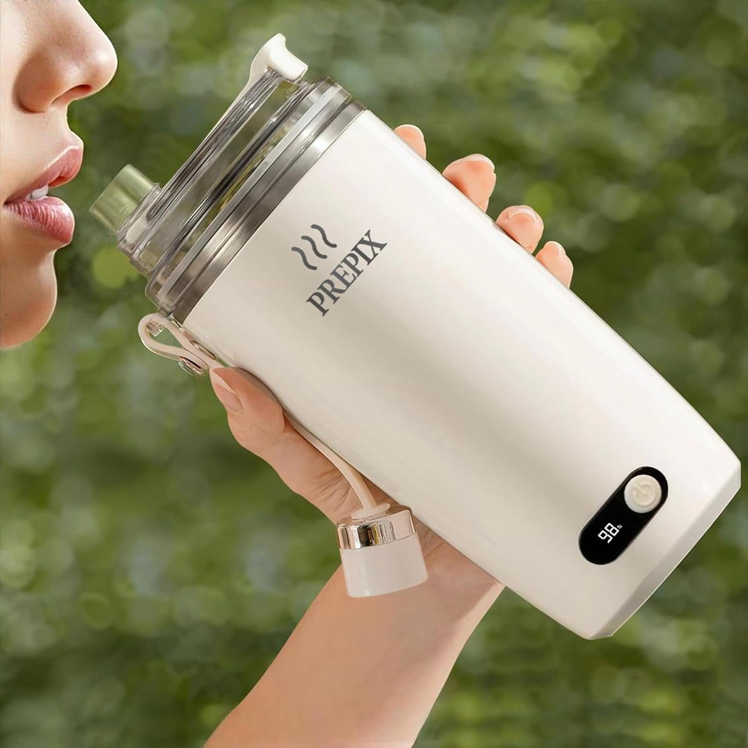 Prepix Self Stirring Mug, USB-C Rechargeable Automatic Mixing Coffee Mug, Stainless Steel Insulated Travel Mug with Electric Stirrer & Spill-Proof Lid, for Coffee, Hot Chocolate, Matcha & Tea, 14oz - Image 6