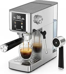 Electactic 20 Bar Espresso Machine with Milk Frother, Stainless Steel Coffee Maker for Home