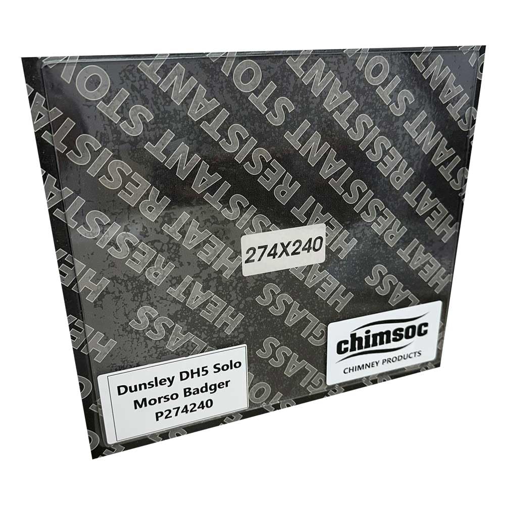 Chimsoc Replacement Stove Glass - Morso Badger (3112 & 3142) (274mm x 240mm Rectangular)