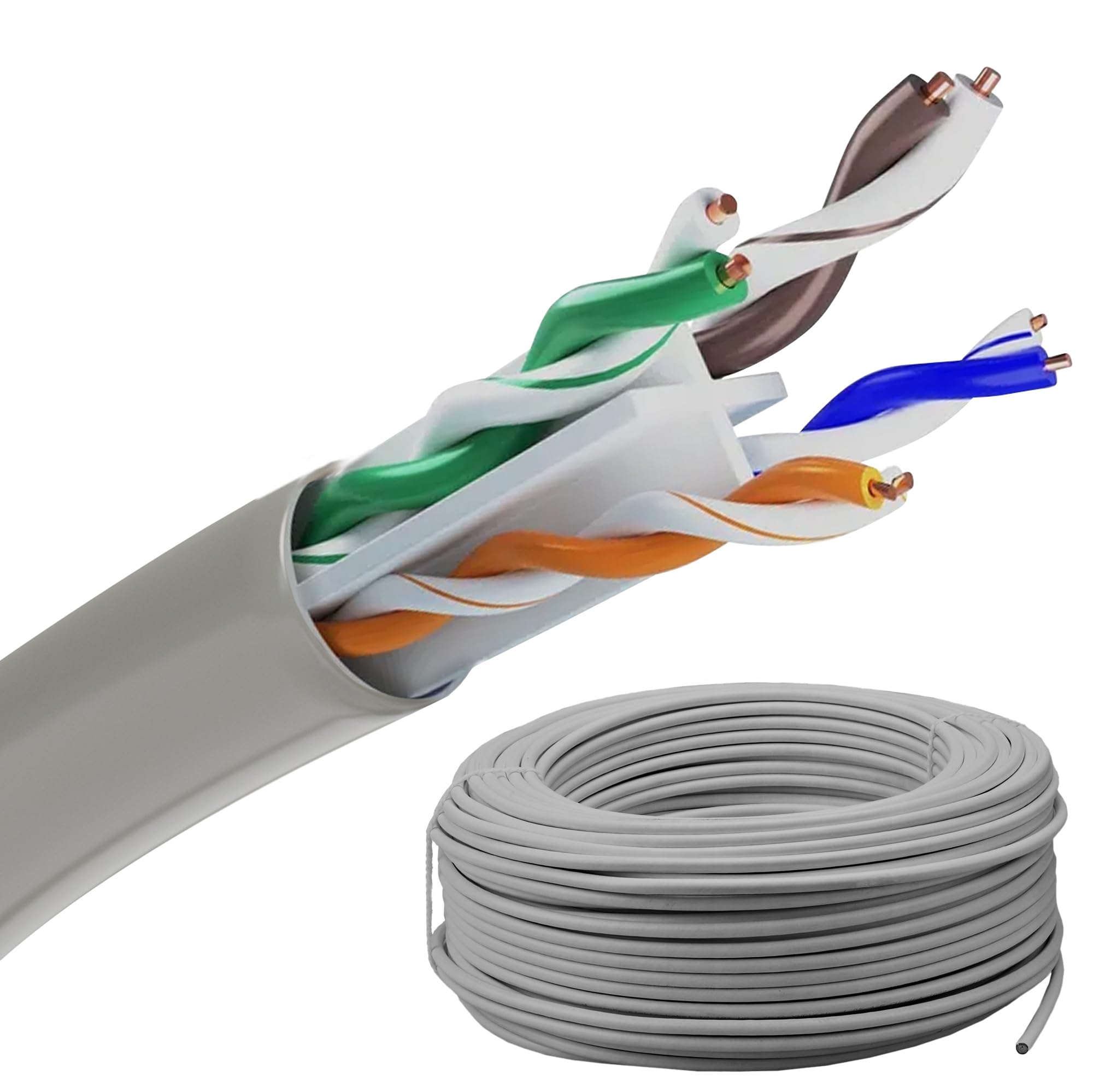 EXTRALINK Câble Ethernet CAT6A U/UTP Intérieur 50m 10Gb/s Cuivre Pur PoE