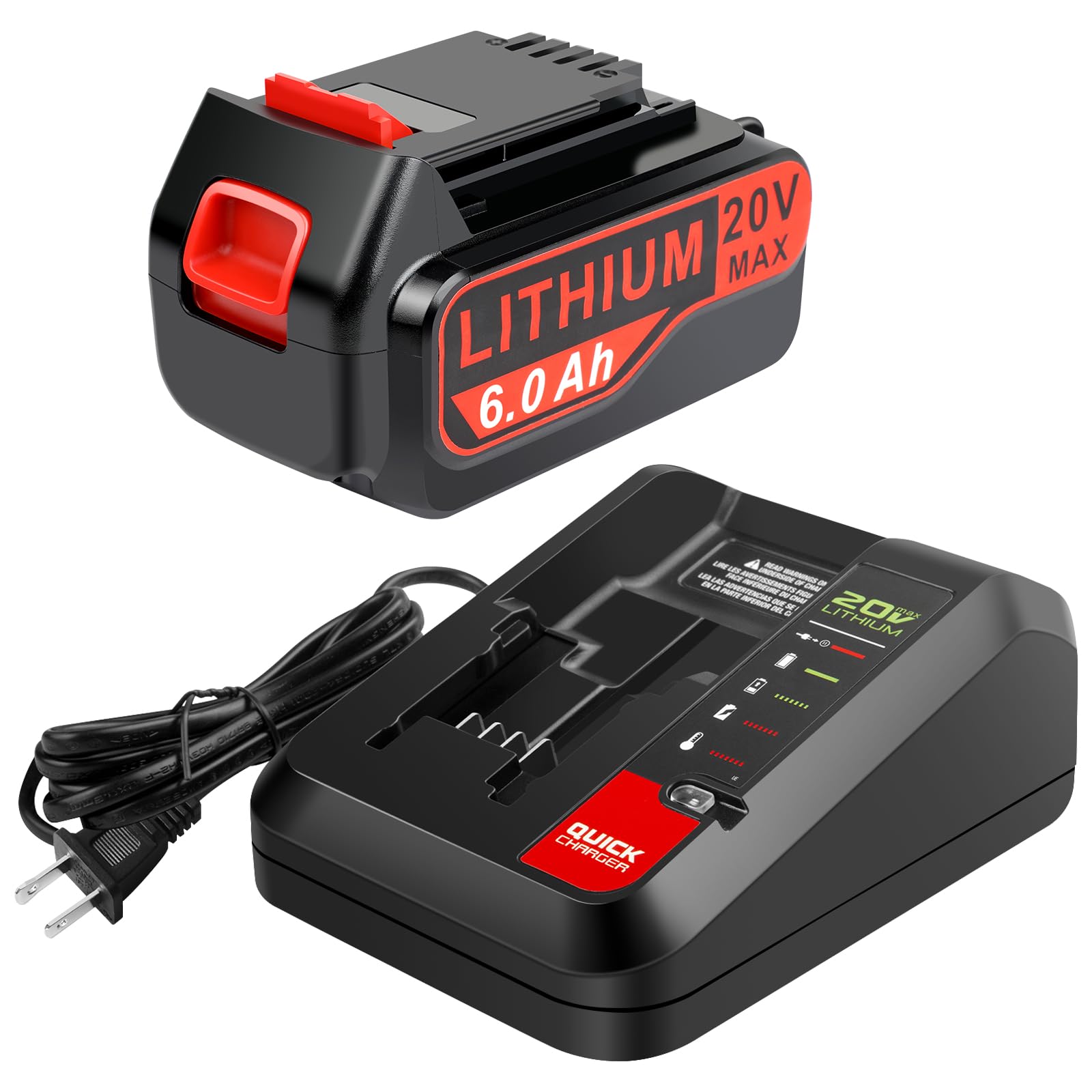 Amazon.com: Djsanu 20 Volt Max 6000mAh Battery with Fast Charger