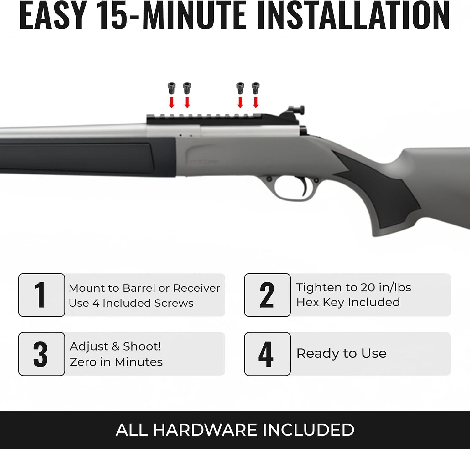 Gotical Adjustable Peep Sight for CVA Optima, Kodiak, Wolf, and Accura Old and Newer Hole Pattern with Scope Picatinny Rail Mount Base, Aluminum Housing 6 pcs Mounting Screws