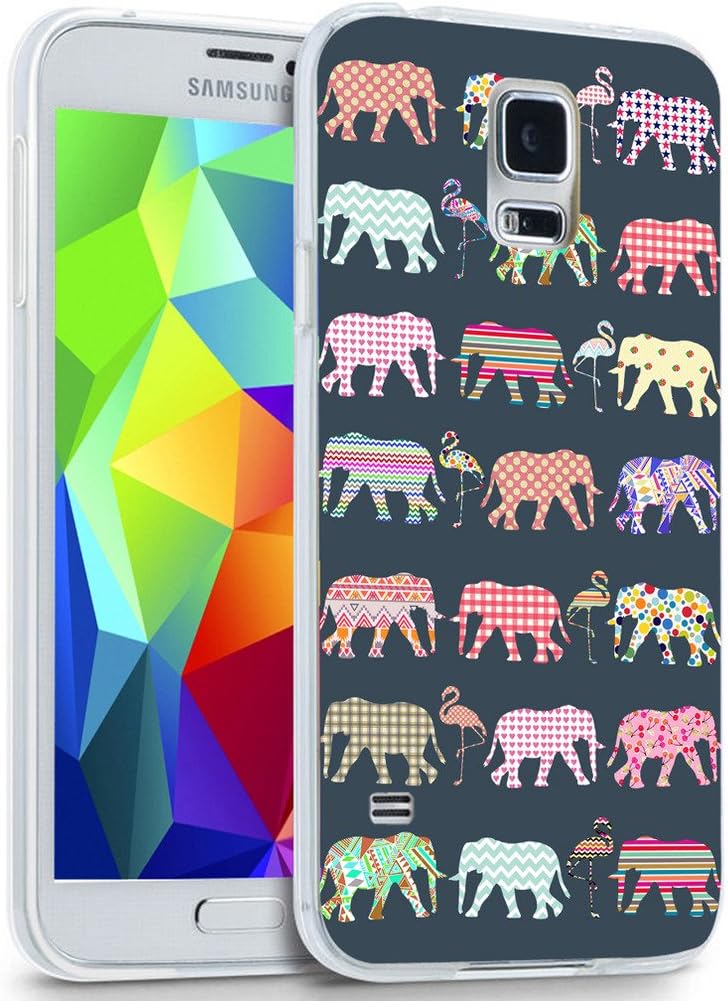 Note 4 Case Elephant - Case for Galaxy Note4 - Protector Cover Compatible for Samsung Note 4 - Colorful Beautiful Elephant Animal Theme (Slim Flexible TPU Protective Silicone)