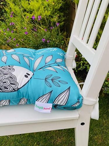 Miniatura 4 de TROPIKHOME Almohadillas de asiento coloridas cojines de asiento para jardín, cocina, comedor, escritorio, cojines de suelo (2 piezas de cojines