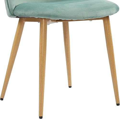 Miniatura 7 de LSSBOUGHT Sillas de comedor modernas de terciopelo con patas de metal juego de 2 verde
