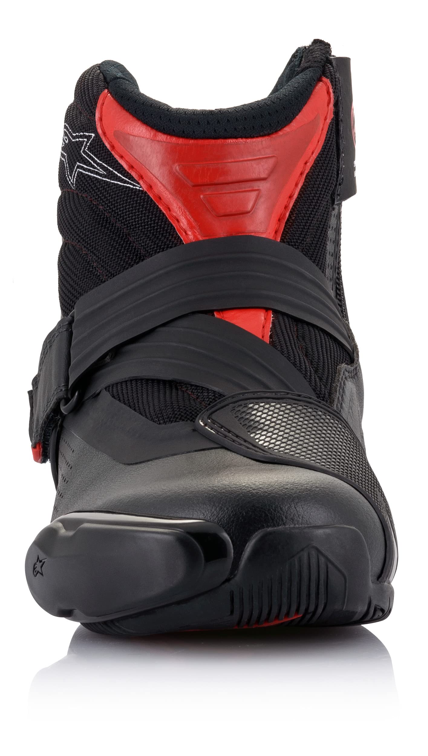 Alpinestars SMX-1 R V2 Vented Motorcycle Boots, Lightweight Microfiber Construction, Enhanced Airflow, Superior Grip - (43, Black/Red)