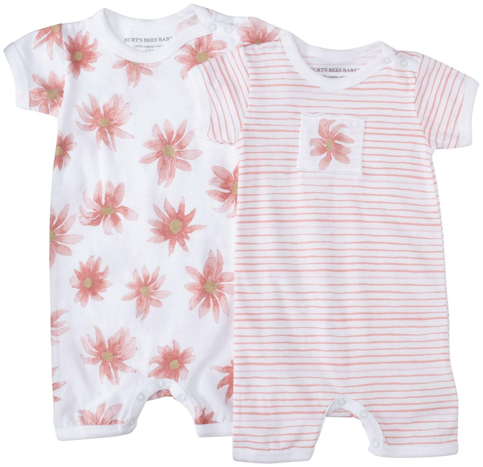 Burt's Bees Baby Floral Print Shortall Set (Baby) - Chrysanthemum-6-9 Months