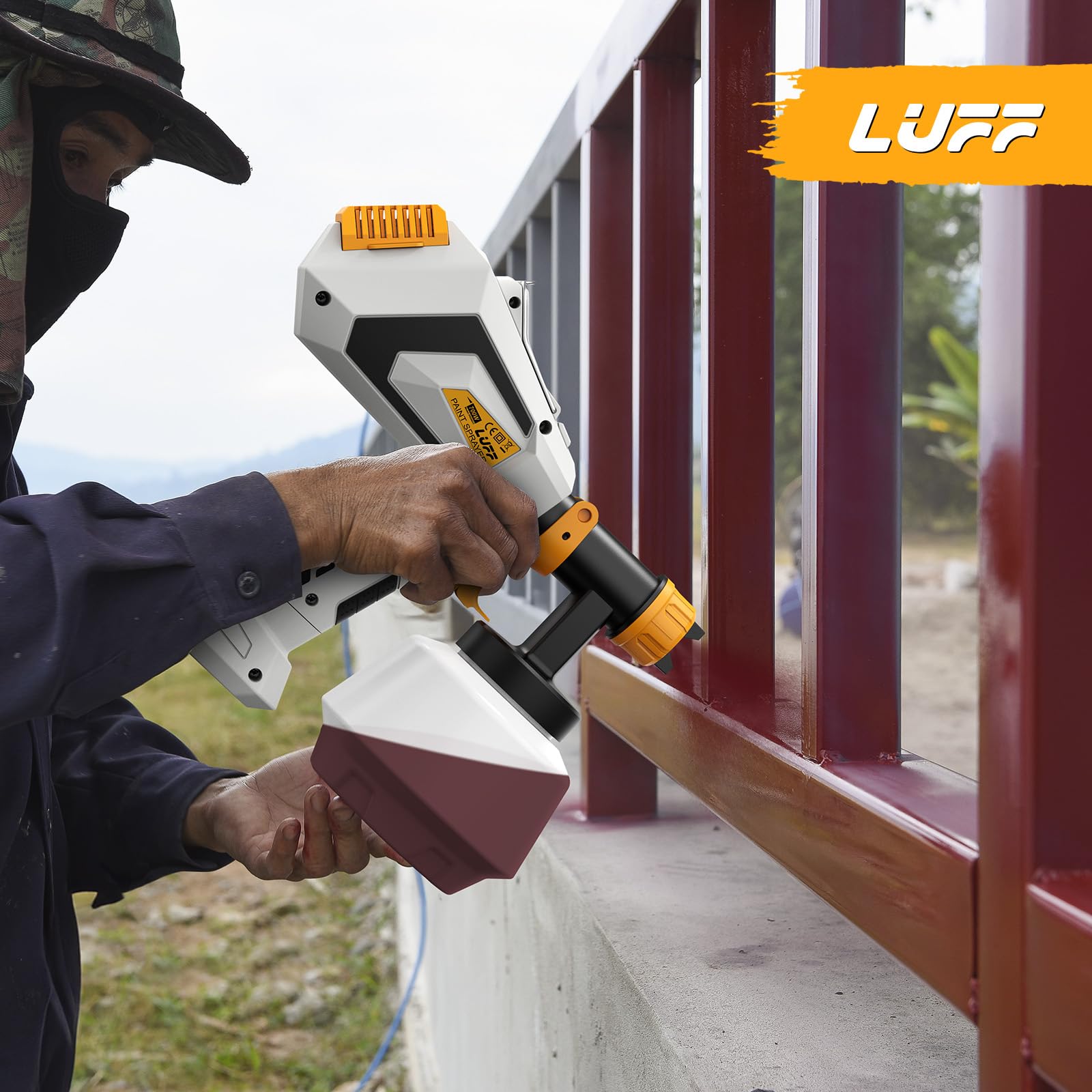 Pulverizador de pintura HVLP de 700 W, pistola de pintura eléctrica, contenedor de alta capacidad de 1200 ml, fácil de limpiar, 5 boquillas de latón y 3 patrones, para muebles, armarios, vallas,