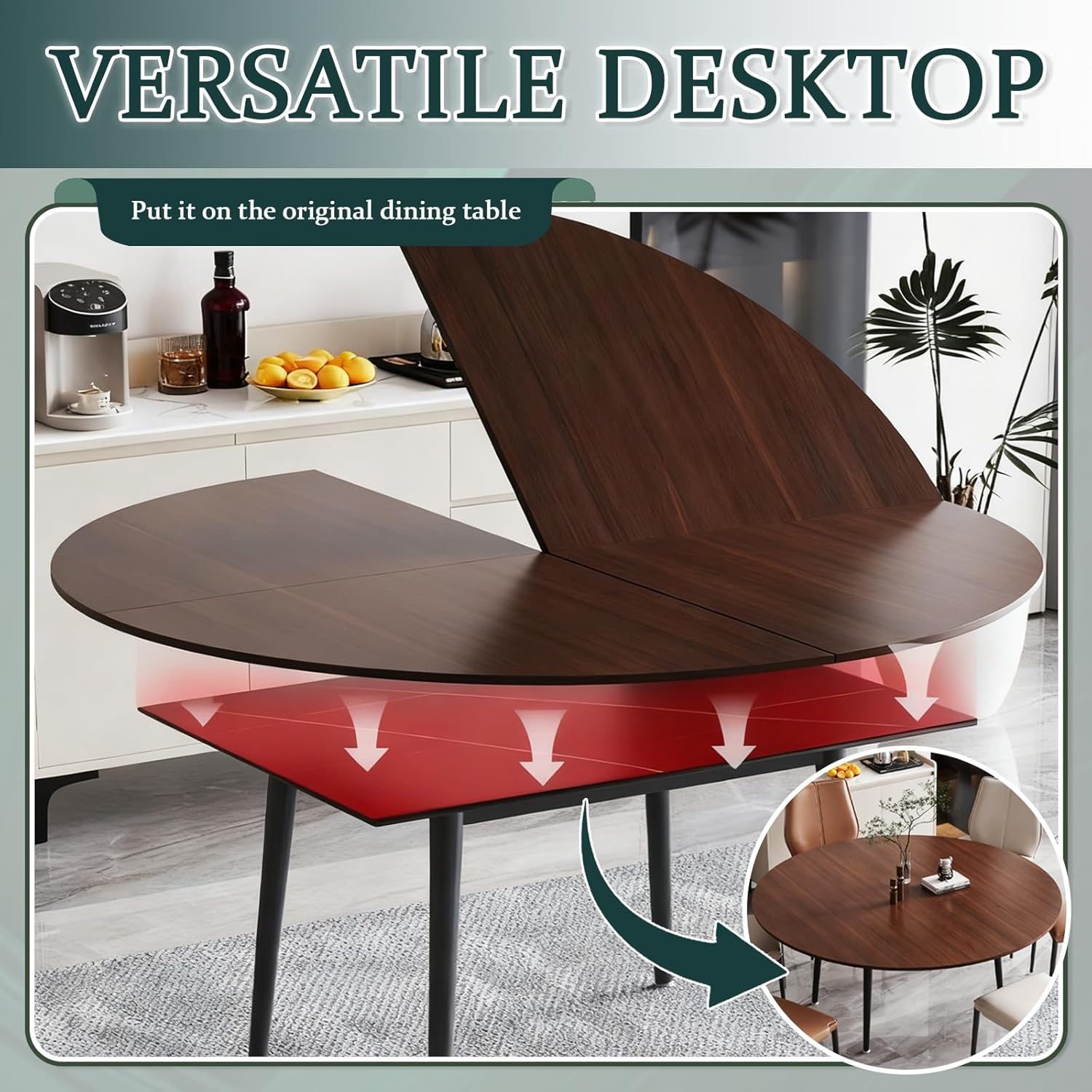 Large Round Foldable Wood Table Top, Wooden Round Patio Table Tops Only, Portable Dining Table Extender Top, for Round Table and Square Table(78.7in)