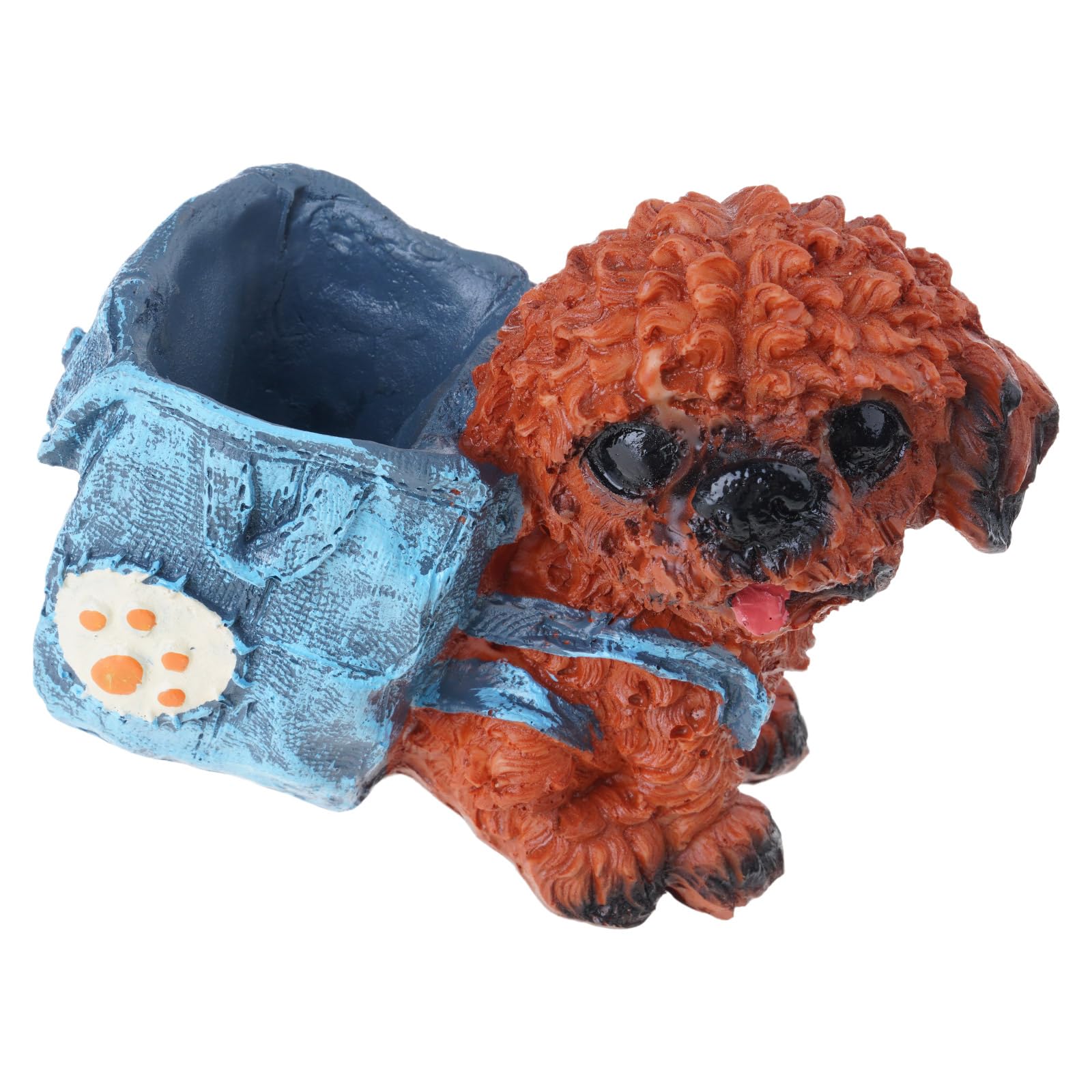 SHYYOULQE Dog Shape Pencil Cup Decorative Resin Pen Container Desktop Pen Organizers Makeup Brush Stand Desk Decoration Dog Themed Desk Accessory