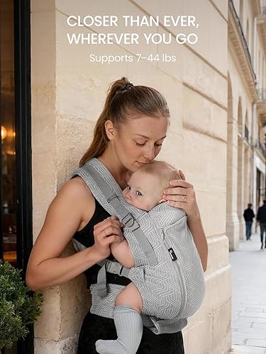 Miniatura 2 de GROWNSY Portabebés para recién nacidos a niños pequeños de 7 a 44 libras, diseño para todas las estaciones con panel de malla ajustable, portabebés