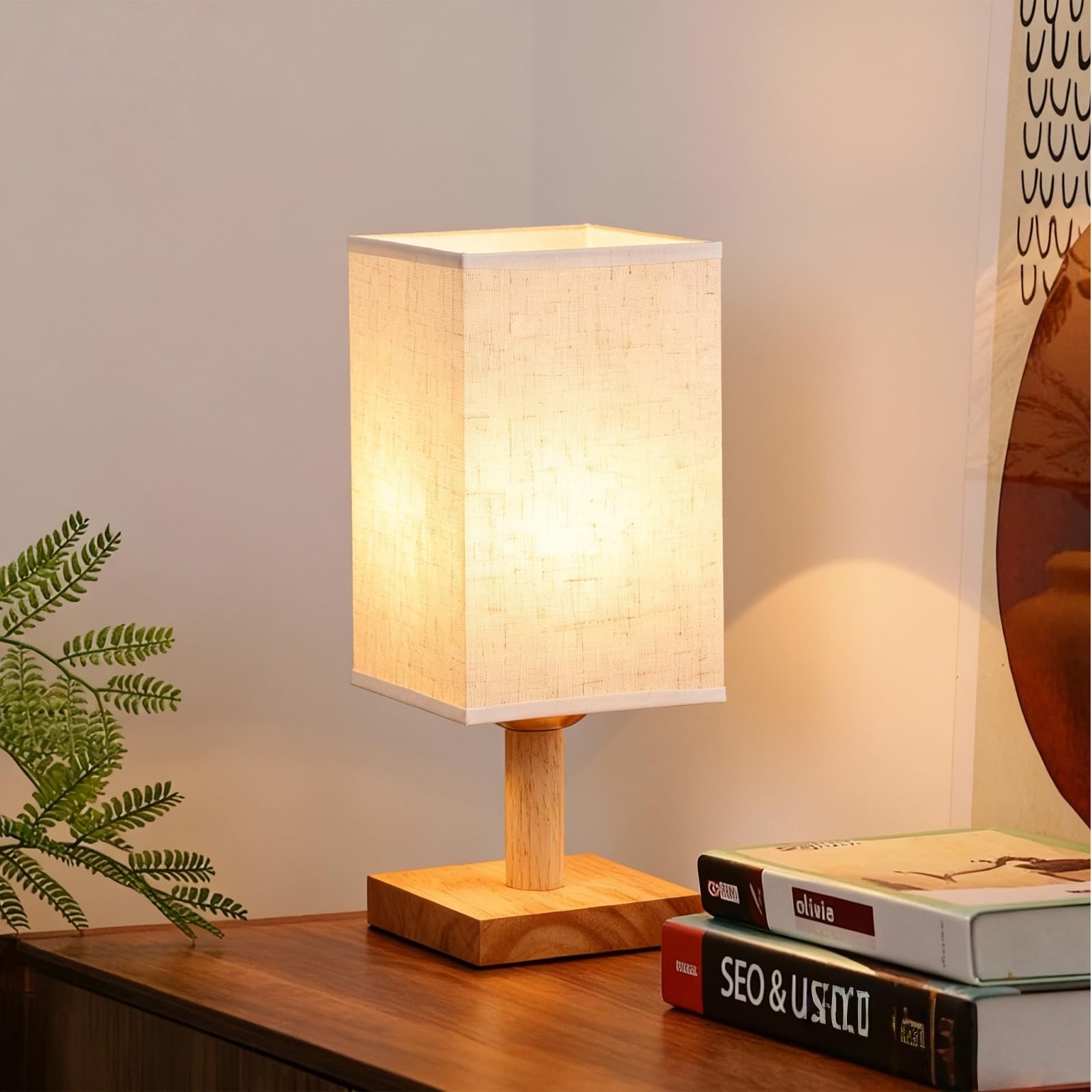 Lot de 2 lampes de chevet design rétro, lampes de chevet, 3 niveaux de luminosité réglables, blanc chaud, abat-jour en lin, lampe de table pour chambre et salon, gris