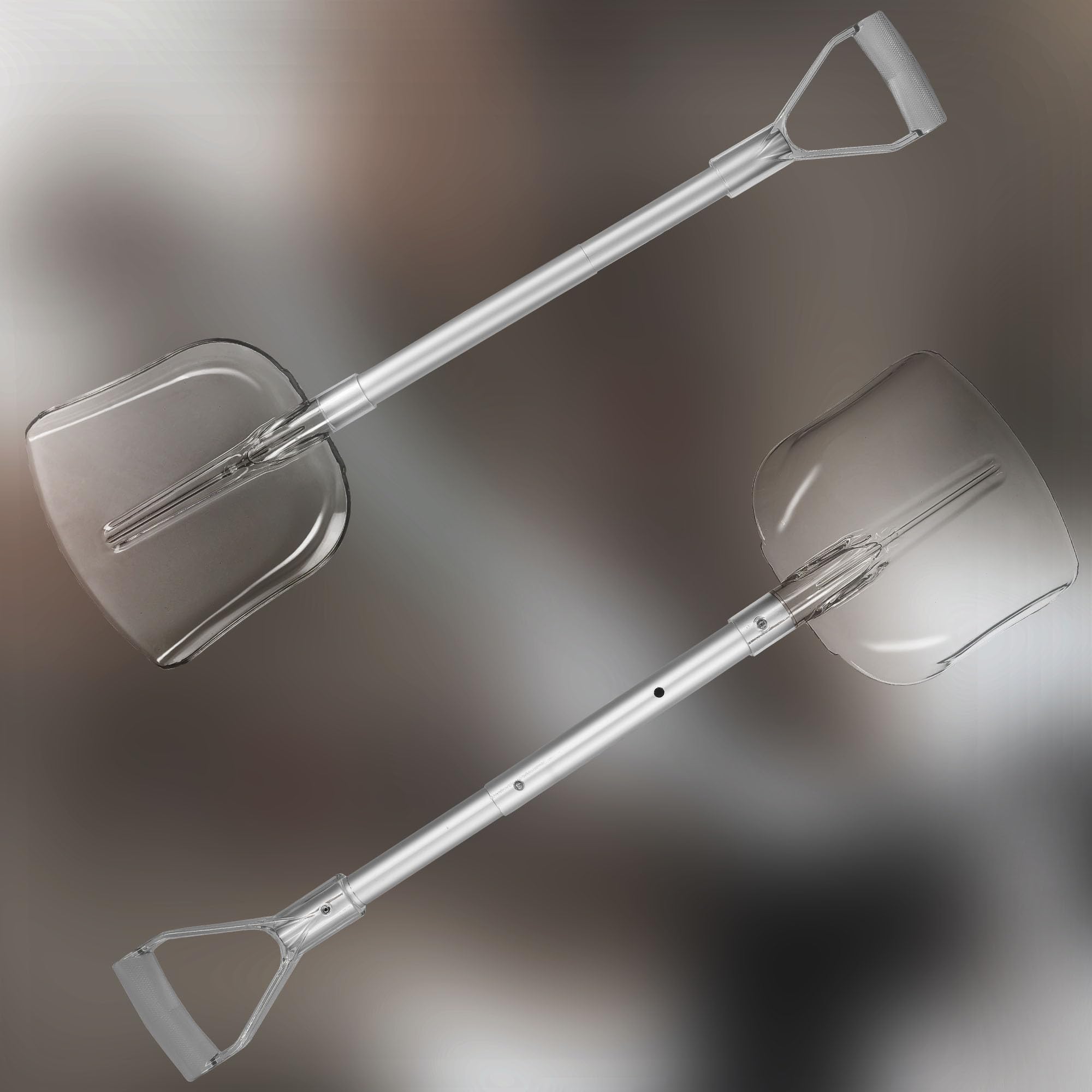 KOTARBAU® Pala da neve per auto, in alluminio, 27,5 – 41,5 cm, telescopica per valanga, piccola pala pieghevole in plastica e policarbonato