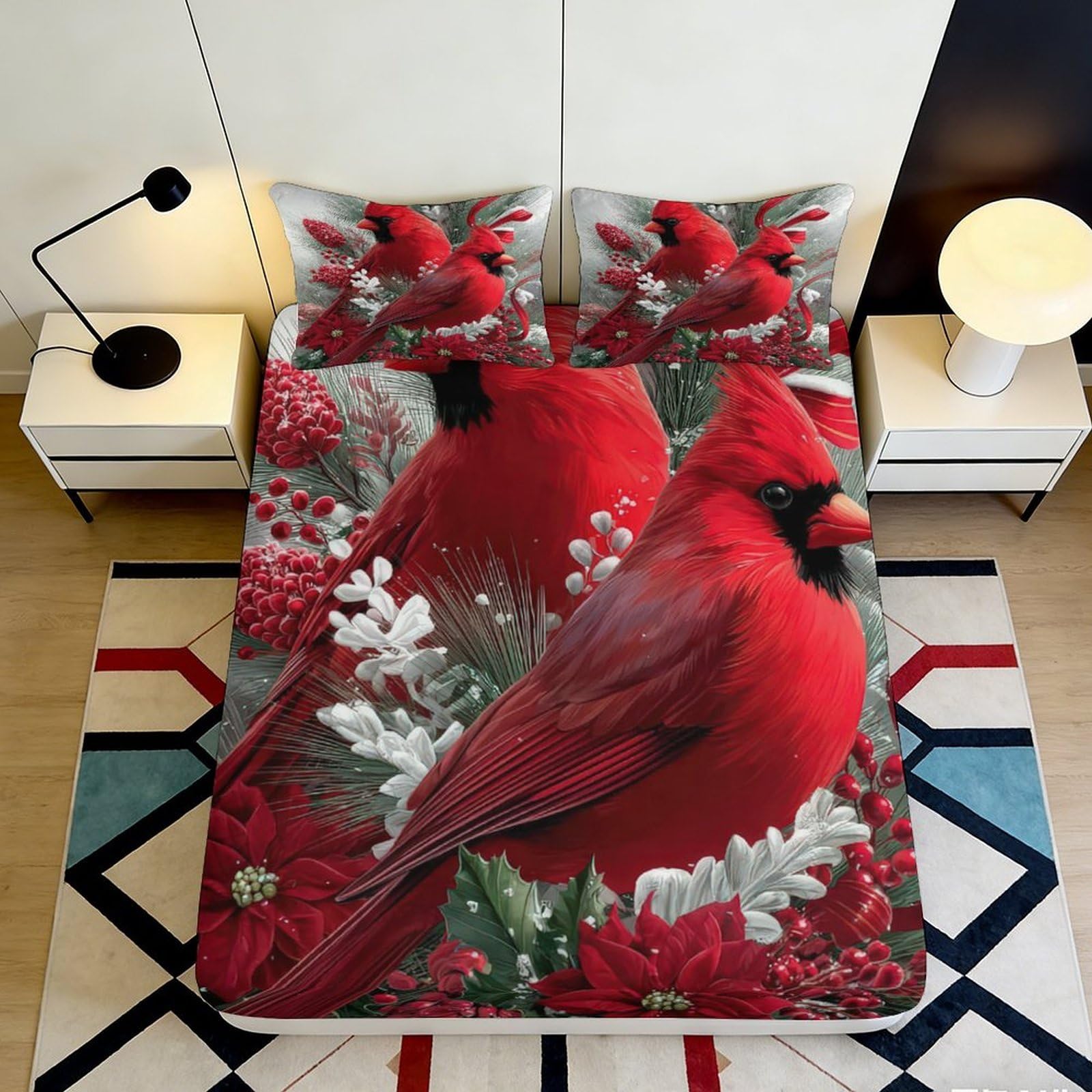3D Printed Pastoral Sheep Fitted Sheet Microfiber Deep Pocket Non-Slip Farm Animal Mattress Fitted Cover for Bedroom 180x200x25cm